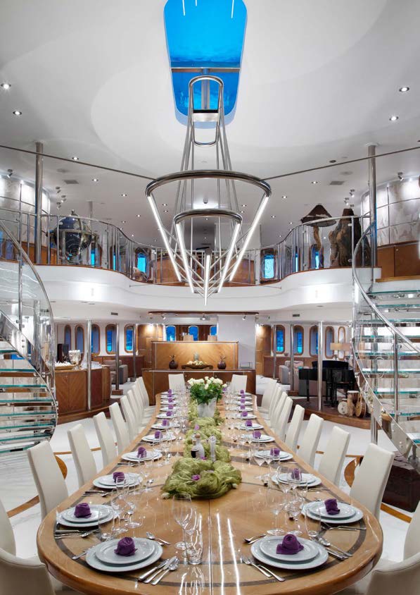 Sherakhan's seven-metre dining atrium set for all 26 guests