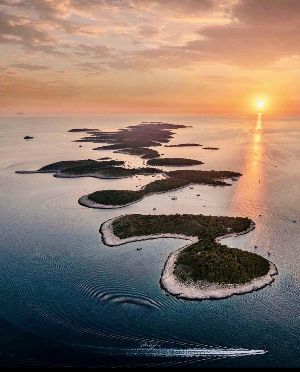Sunset over the Pakleni Islands off Hvar