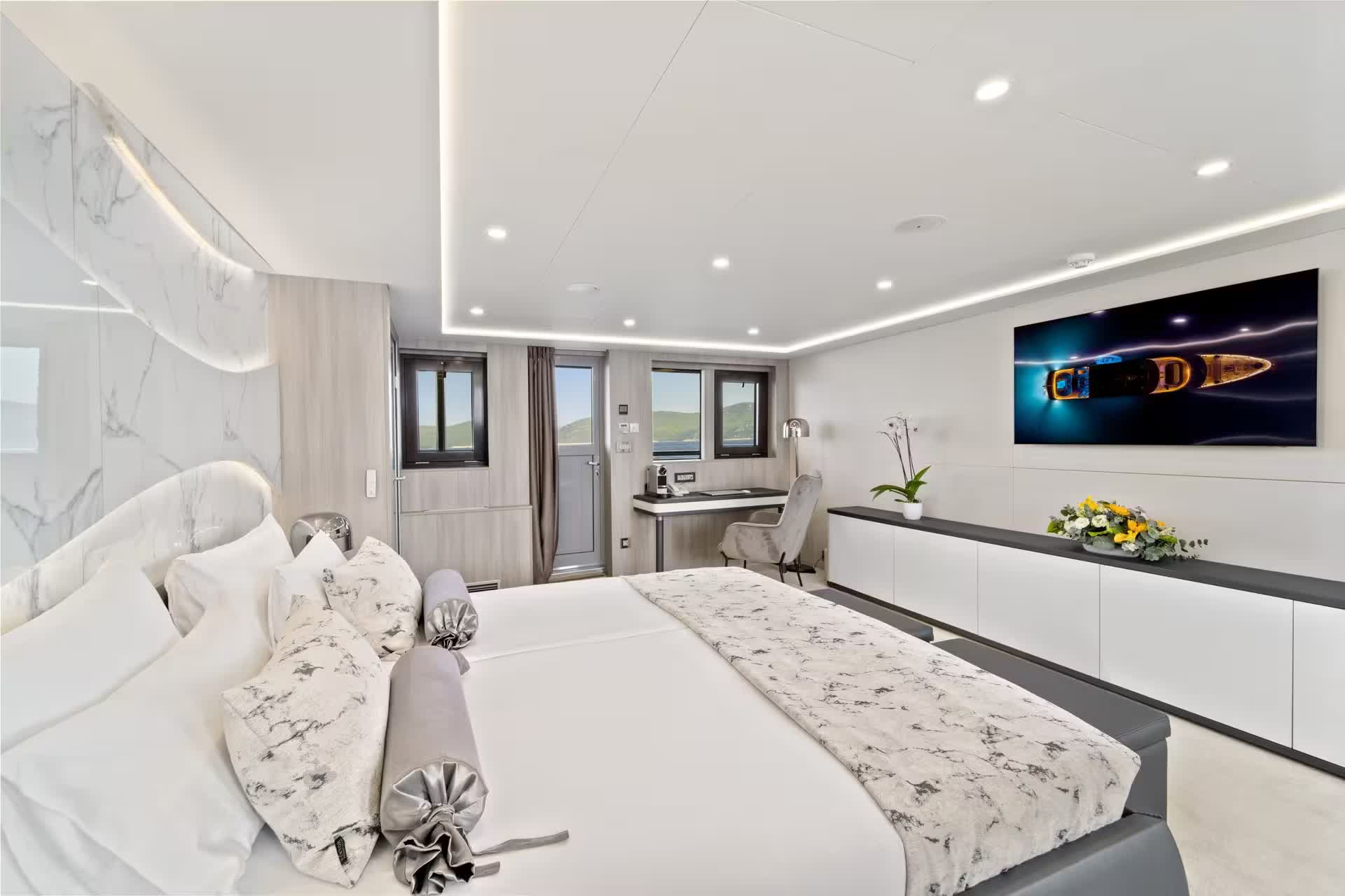 Freedom's master stateroom with sea views