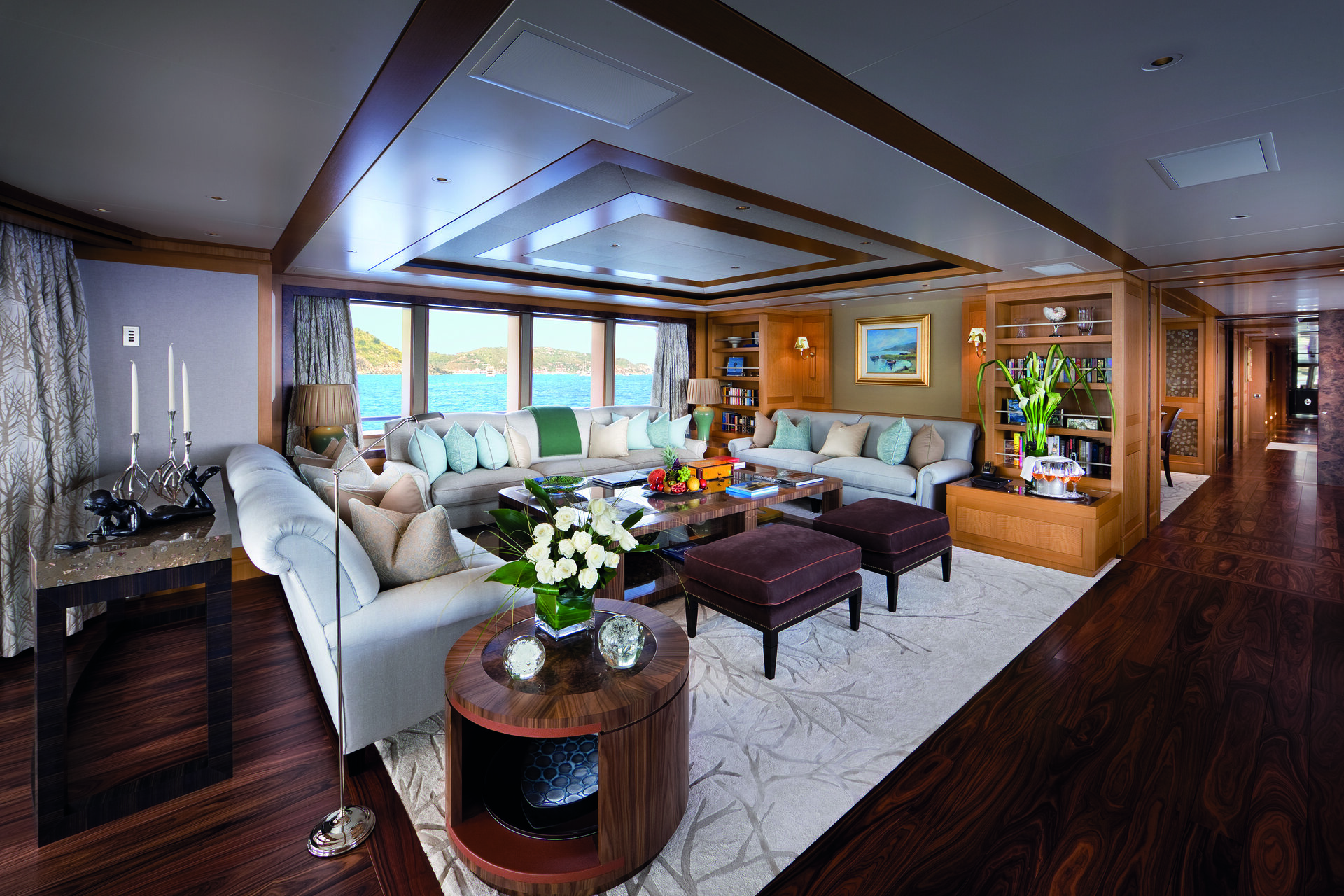 Lady Britt's main salon with sea views