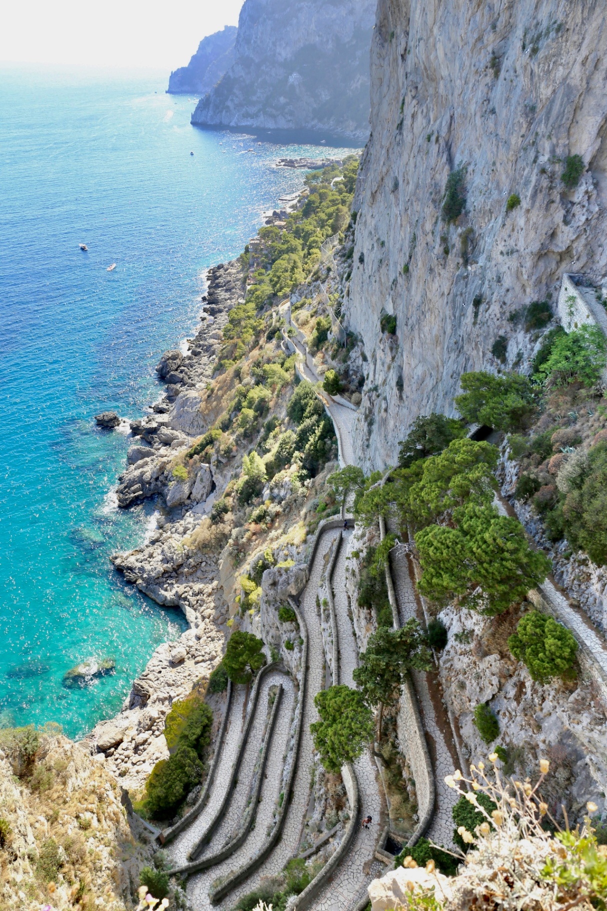 Via Krupp zigzagging down to clear water on Capri